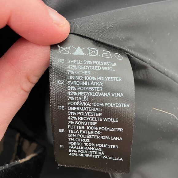 H&M Gray Plaid Wool Blend Hooded Jacket sz 6 Dark Academia Preppy Pleats - Picture 8 of 8